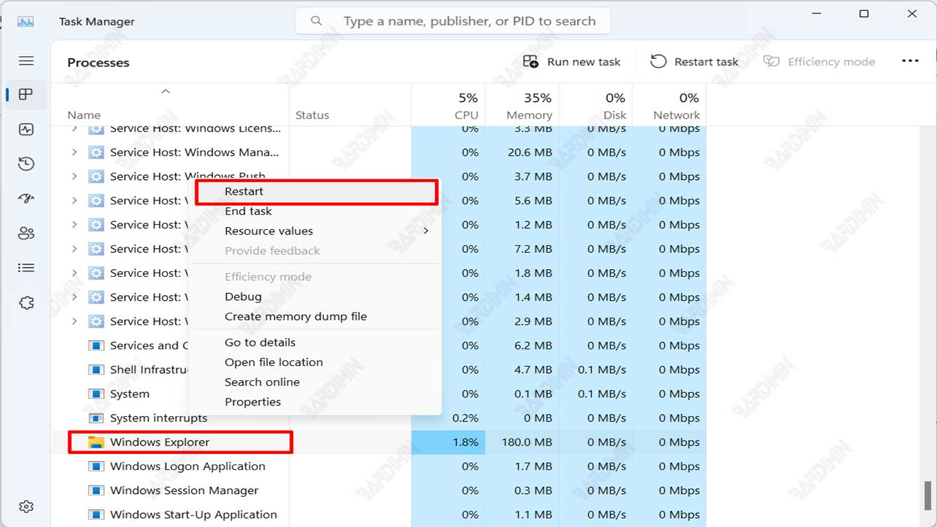 Restart File Explorer2