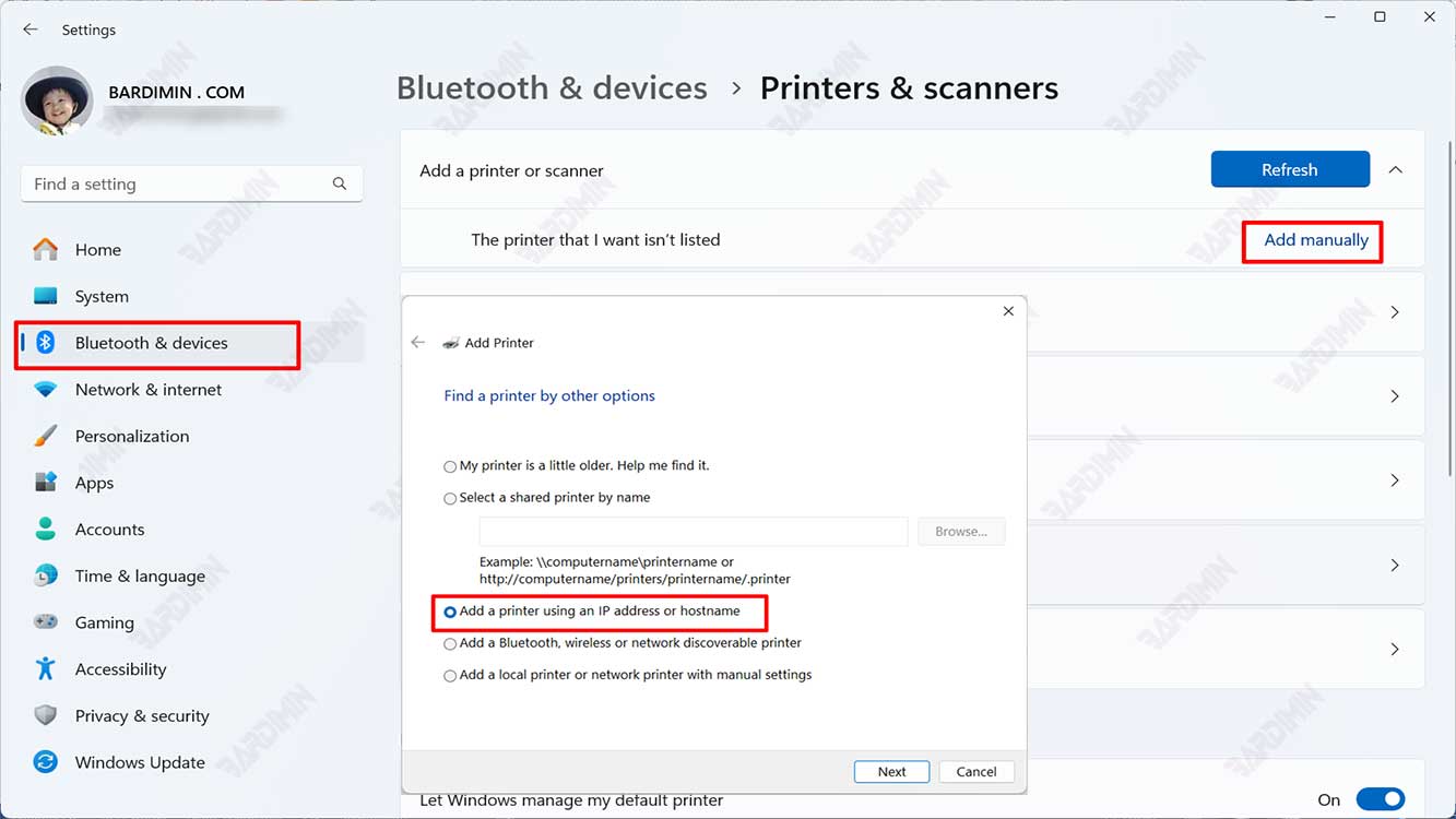 network printer installation