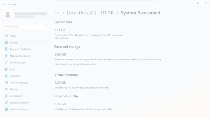 reserved storage