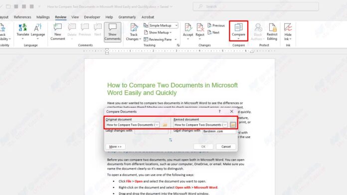 How to Compare Two Documents in Microsoft Word Easily and Quickly