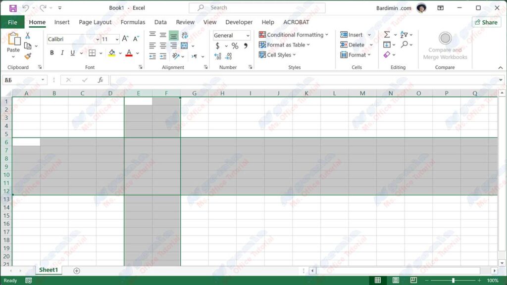 Select Rows or Columns in Excel