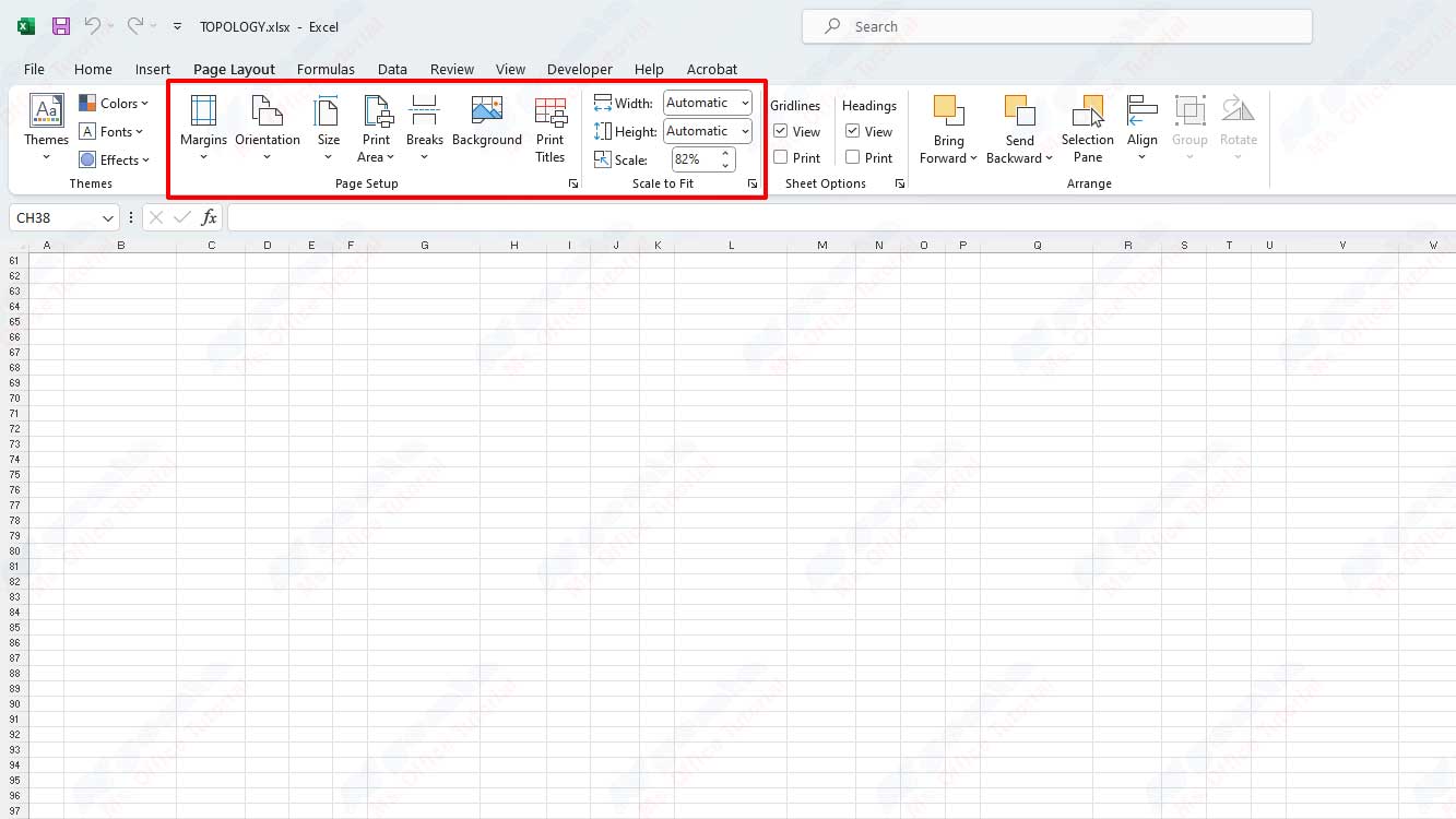 excel fit to print