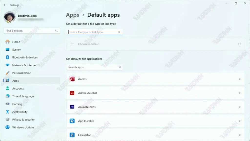 Settingd Default Apps