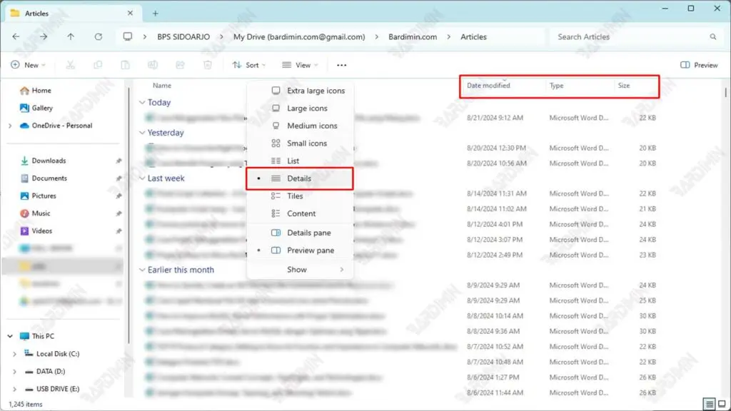 file explorer detail