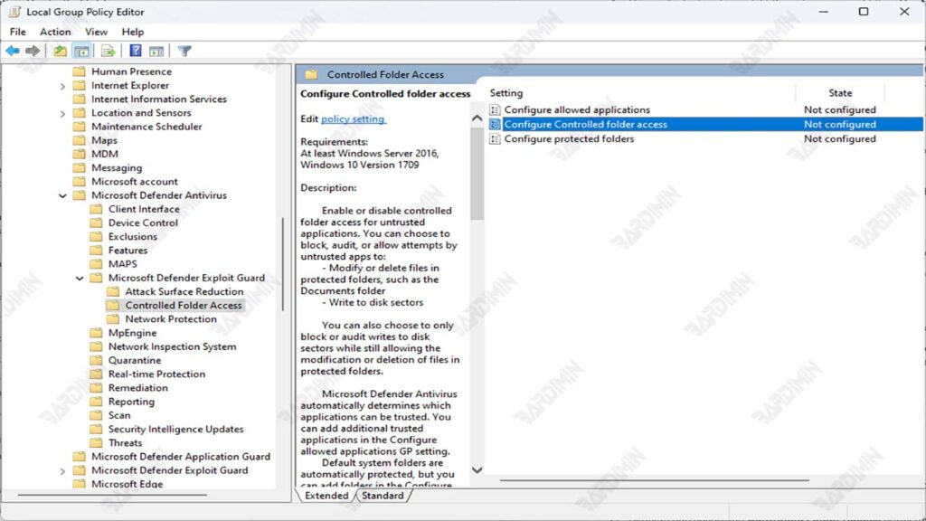 Controlled Folder Access Group Policy