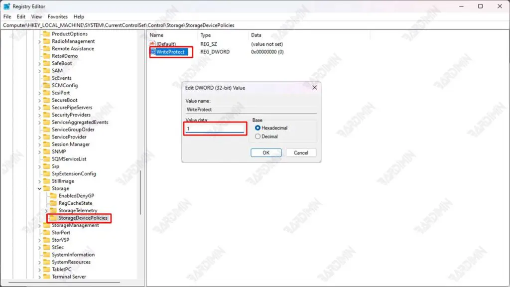 Registry Editor Disable USB Port