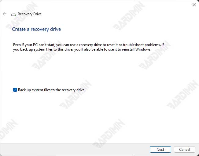 create a recovery drive