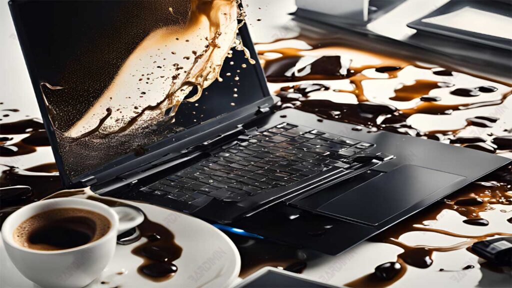 laptop spilled coffee