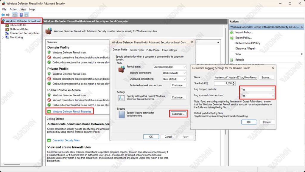 Windows Defender Firewall Logging