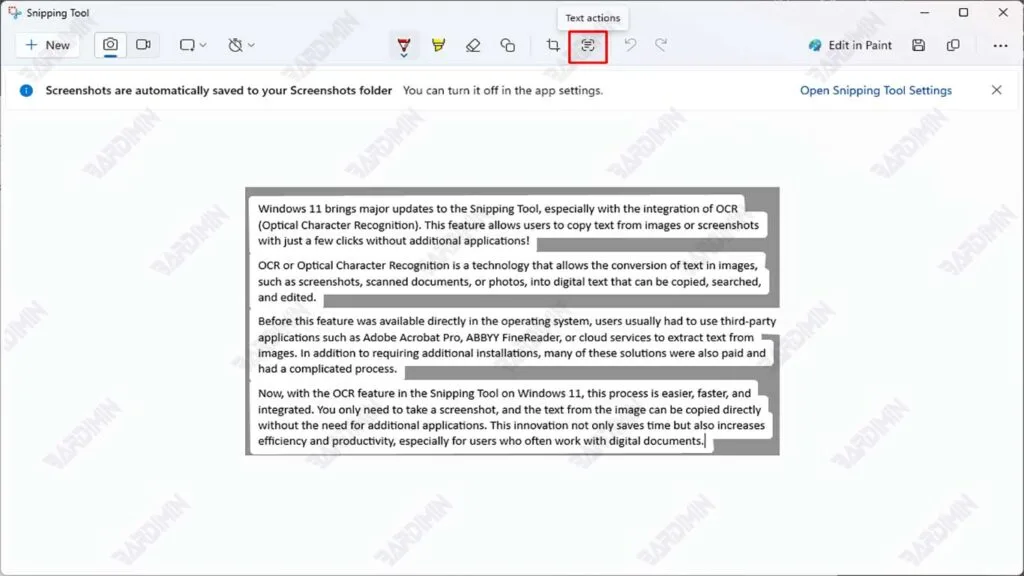 Recognize Snipping Tool