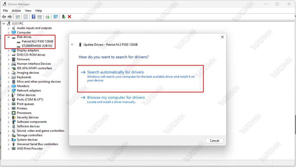 Disk drive driver update