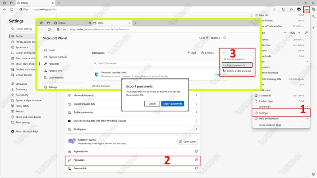 Microsoft Edge Export Password