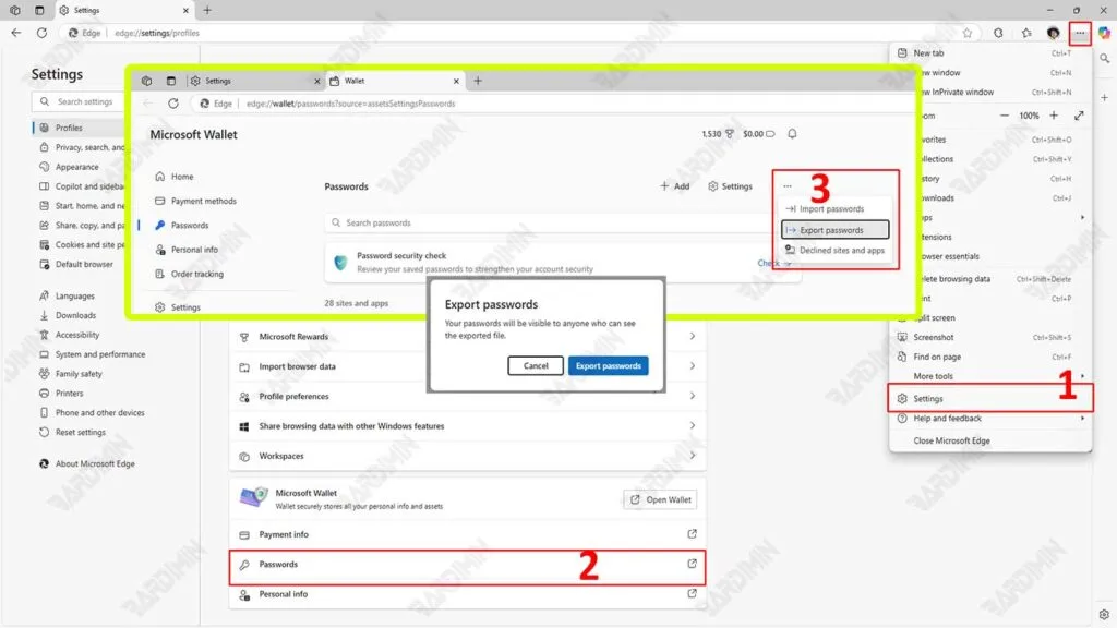 Microsoft Edge Export Password