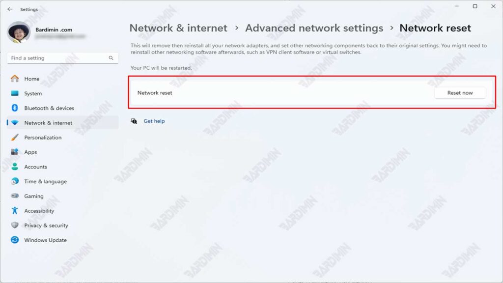 Network reset