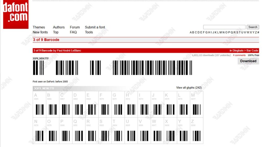 font barcode