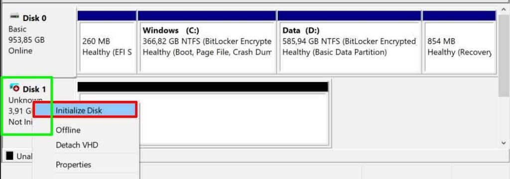 initialize hdd