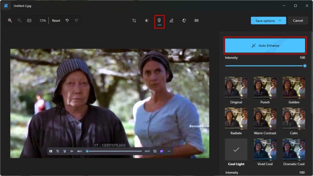 Photos auto enhance