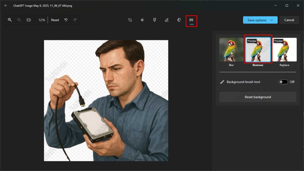 Photos remove background