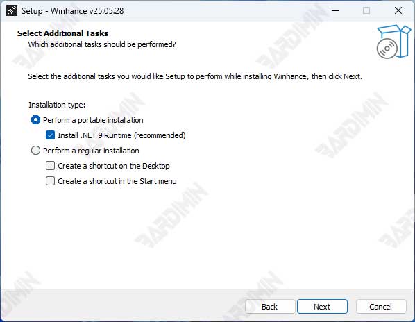 WinHance portable installation