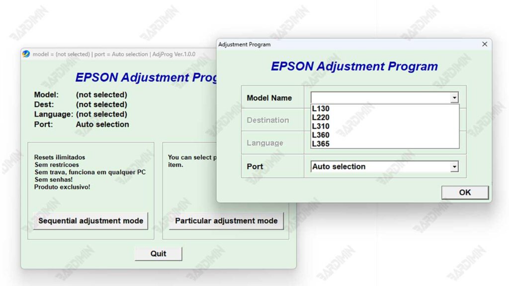 Adjustments Program Epson L130 L220 L310 L360 L365