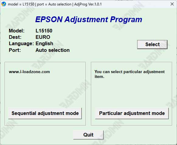 Adjustments Program Epson L15150