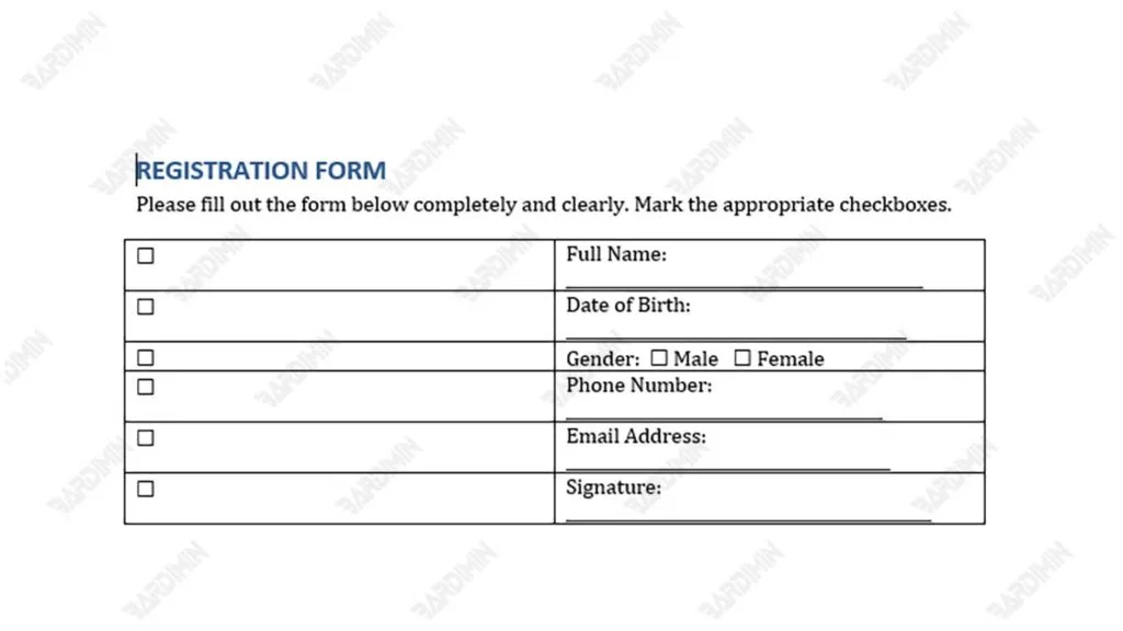 REGISTRATION FORM