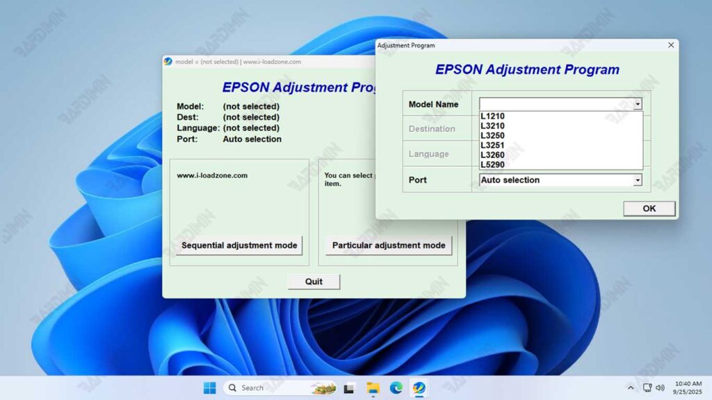 Adjustments Program Epson L1210 L3210 L3250 L3251 L3260 L5290