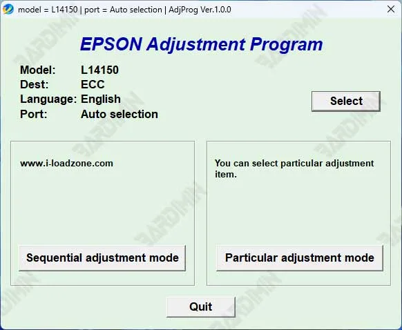Adjustments Program Epson L14150