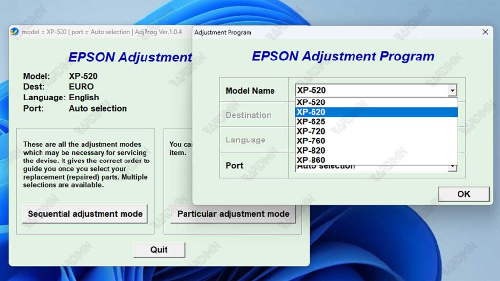 adjustment Program Epson XP 520 XP 620 XP 720 XP 760 XP 820 XP 860
