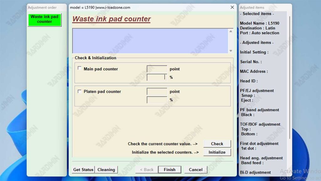 waste ink pad counter epso L 5190