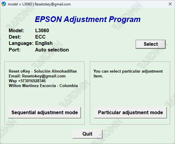 Adjustments Program Epson L3060