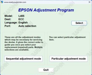 Adjustments Program Epson L405