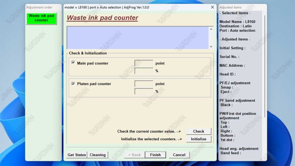 waste ink pad counter Epson L8160
