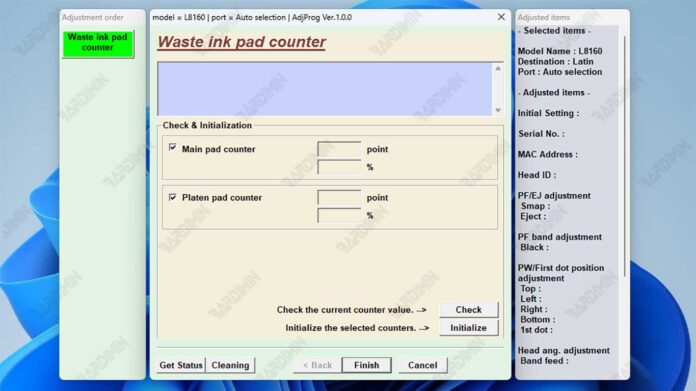 waste ink pad counter Epson L8160 waste ink pad counter Epson L8160